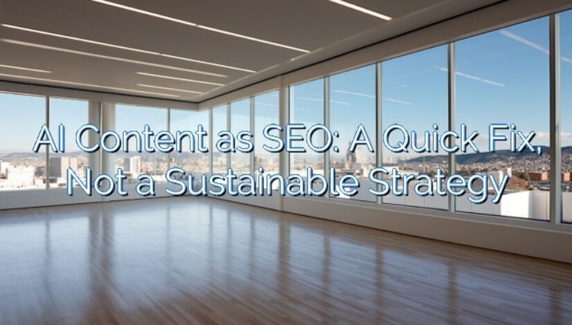 AI Content as SEO: A Quick Fix, Not a Sustainable Strategy