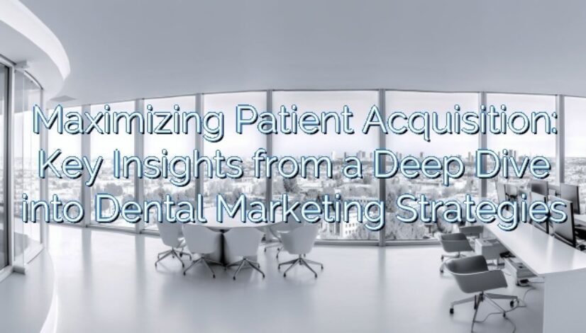 Maximizing Patient Acquisition: Key Insights from a Deep Dive into Dental Marketing Strategies