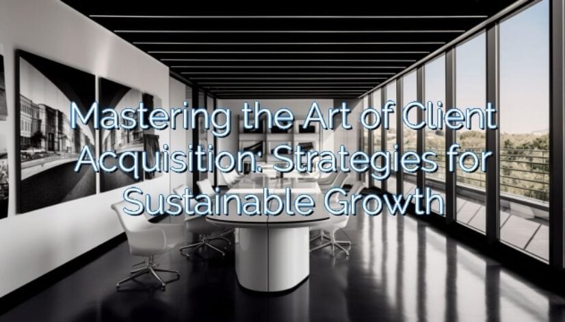 Mastering the Art of Client Acquisition: Strategies for Sustainable Growth