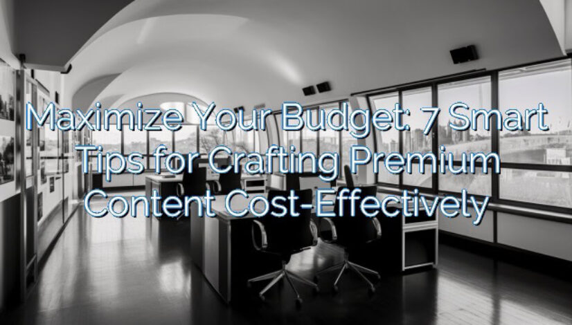 Maximize Your Budget: 7 Smart Tips for Crafting Premium Content Cost-Effectively
