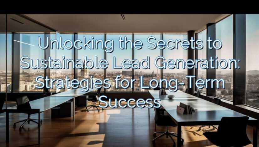Unlocking the Secrets to Sustainable Lead Generation: Strategies for Long-Term Success