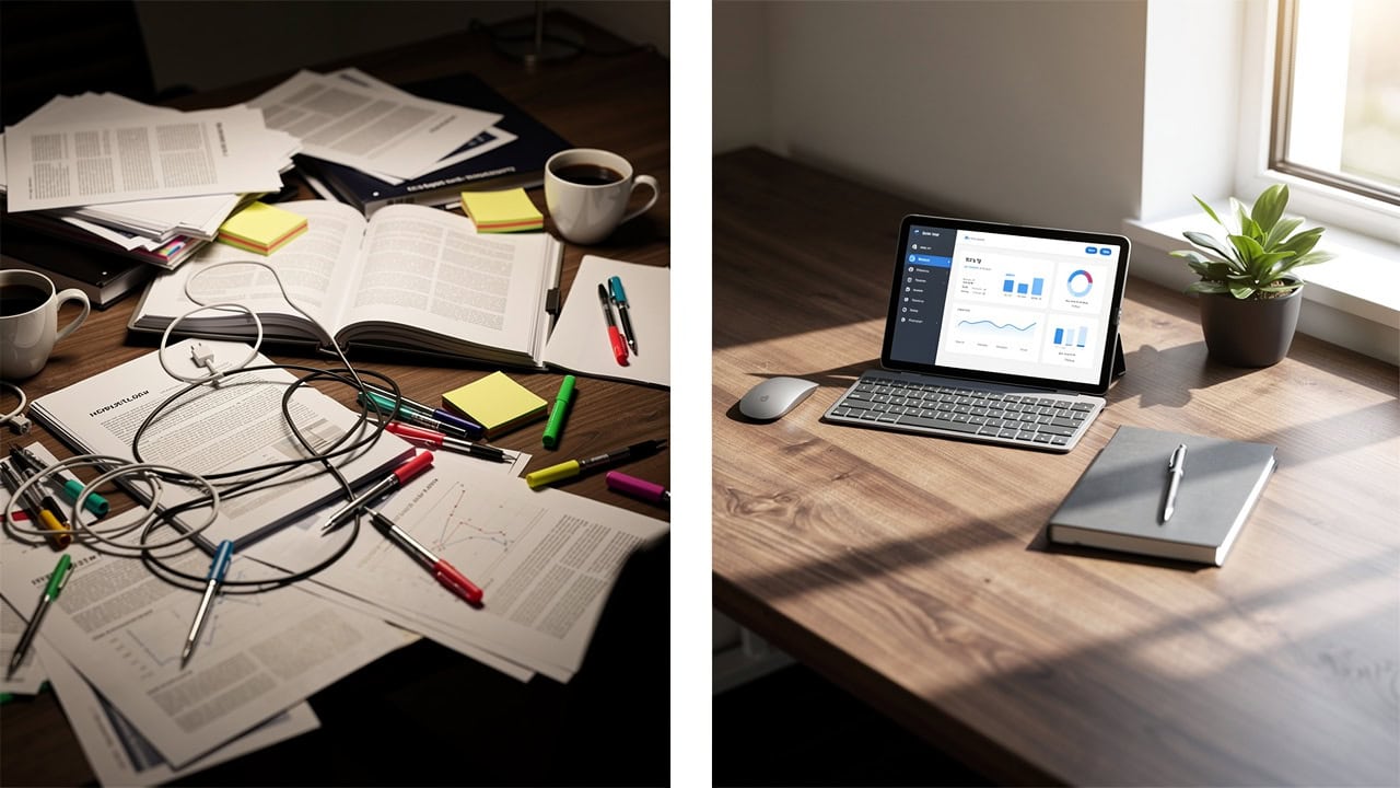 Before and after automation workspace transformation