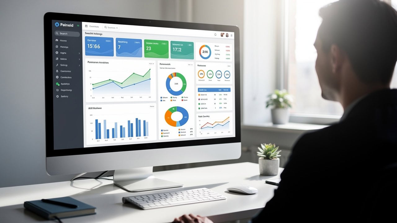 Business performance dashboard with key metrics