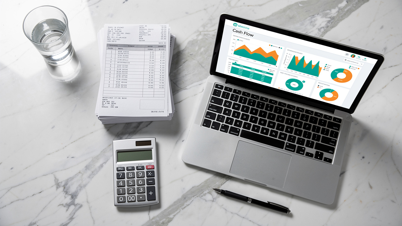 SMB financial workspace with AI-powered cash flow forecasting