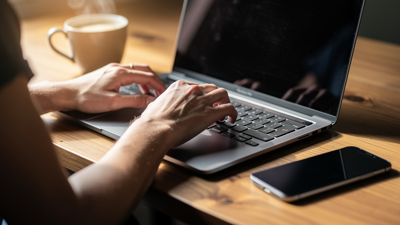 Professional using technology for marketing automation